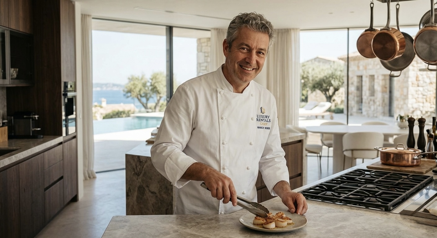 Chef privato prepara una cena gourmet in una villa di lusso in Sicilia